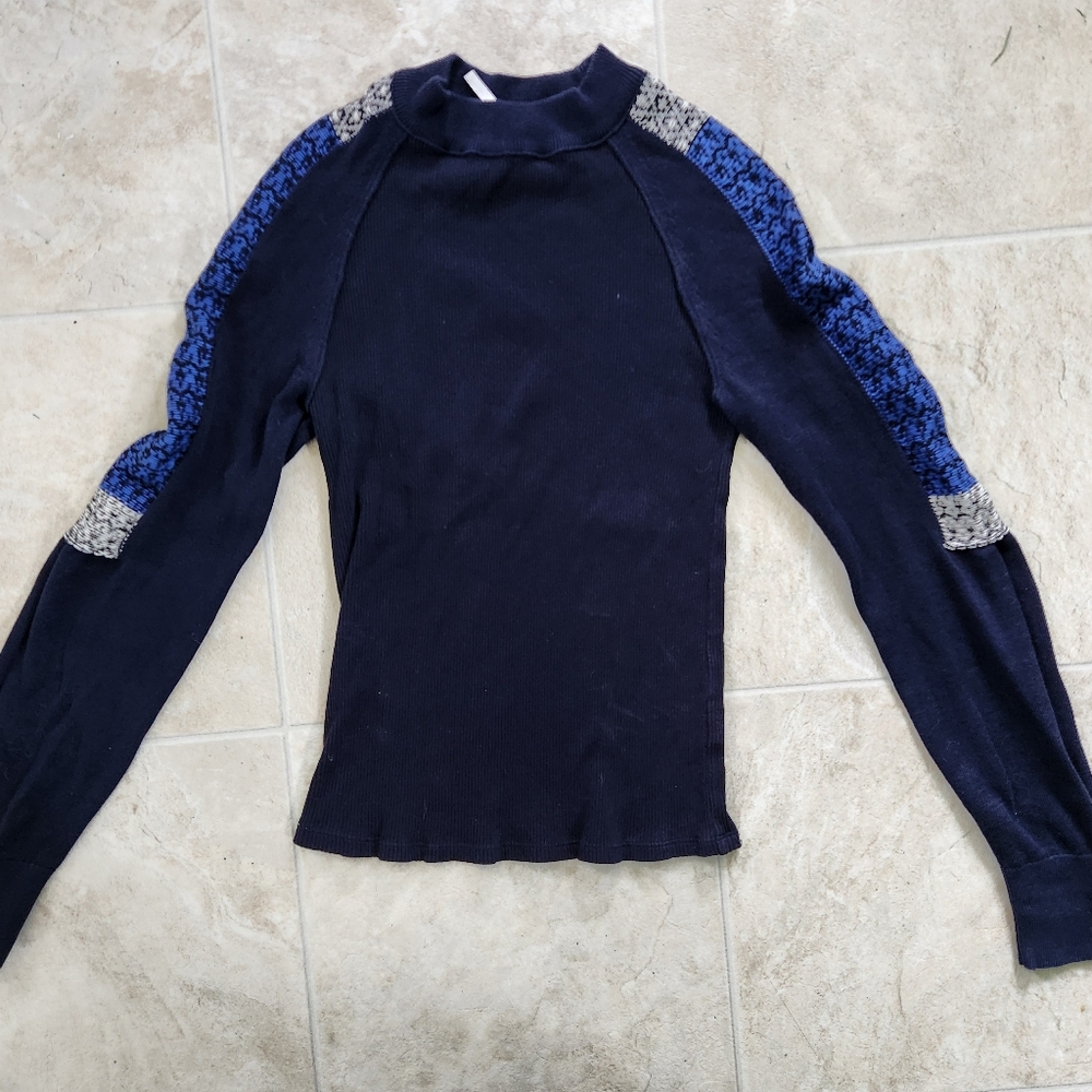 Free People Ribbed Crochet Sweater - Size S